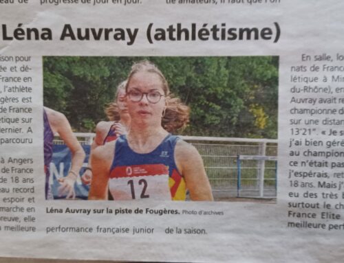 Bravo à Léna qui termine 2eme du palmarès sportif de l’année 2024 du pays de Fougères !